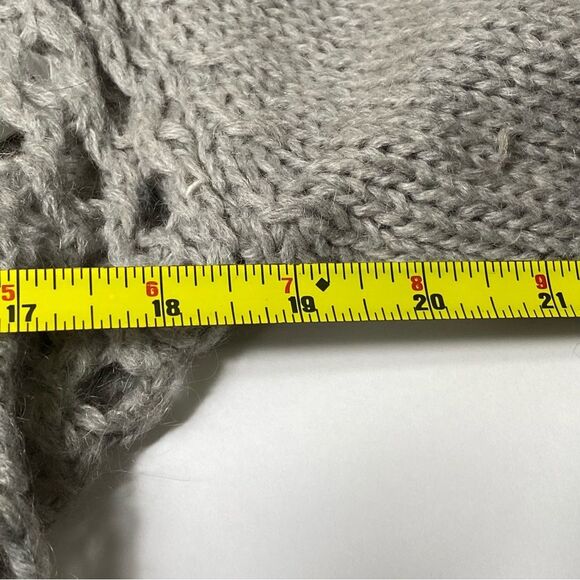 Elsamanda Wool/Mohair Blend Gray Open Knit Shawl Collar Cardigan Women's Size M - Picture 3 of 13